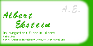 albert ekstein business card